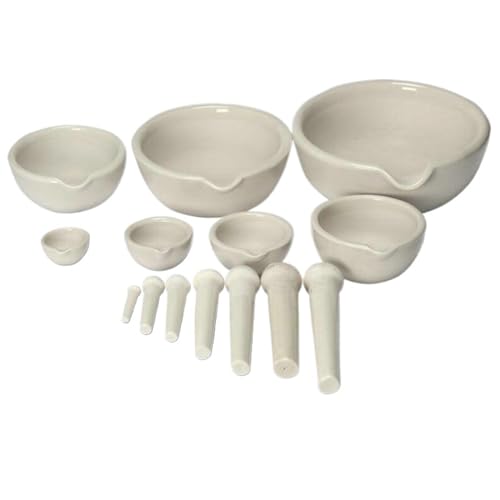 XPJYUA Stößel und Mörser 1-teiliges Porzellan-Mörser- und Stößel-Set for Zerkleinern und Mahlen von Kräutern oder Anderen weichen Substanzen. Schöne Werkzeuge for Labor oder Apotheke(100mm) von XPJYUA