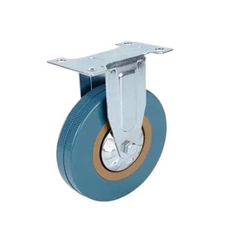 4 Stück 5-Zoll-Rollen aus grauem PVC – Schwenk- und Starr-Optionen, Doppelbremssystem, anschraubbare Gummiräder for schwere Lasten(Fixed wheel) von XPKHVZVLQ