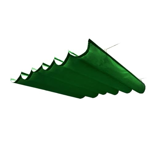 XPLKQXE Einziehbare Pergola-Überdachungs-Schattenabdeckung, U-förmiger UV-Schutz-Belüftungs-Sonnenschutz, Wellenmarkise Den Außenbereich, Garten, Terrasse (Farbe : Grün, Größe : 0.9x3m) von XPLKQXE