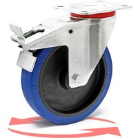Xpotool - Lenkrolle 200 mm bis 350 kg mit Bremse, Kunststoffrad und Anbauplatte Transportrolle leiser Lauf von XPOTOOL