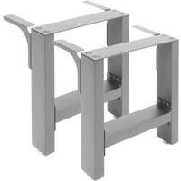 Tischkufen Tischbeine aus Vierkantprofilen 64x40 cm grau pulverbeschichtet Tischgestell Tischfüße von XPOTOOL