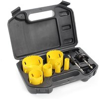 9-teiliges hss Bi-Metall Lochsägen Set 16-68 mm, Lochbohrer für Holz, Weichmetall und Kunststoffe, Bohrkronen, Aufnahmedorne und Adapter - Xpotool von XPOTOOL