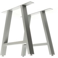 Xpotool - Tischbeine 2er Set aus Stahl 70x72cm Grau in A-Form Industrial Vierkantrohr Tischkufen Tischgestell Tischuntergestell Möbelkufen von XPOTOOL