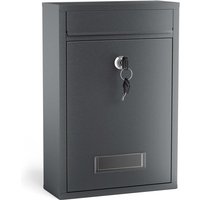 Xpotool - Wiltec Briefkasten anthrazit V2 Postkasten mit Namensschild, großem Briefschlitz und 2 Schlüsseln Wandbriefkasten aus pulverbeschichtetem Xpotool - Wiltec Briefkasten anthrazit V2 Postkasten mit Namensschild, großem Briefschlitz und 2 Schlüsseln Wandbriefkasten aus pulverbeschichtetem von XPOTOOL