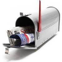 Xpotool - us Mailbox Amerikanisches Design Silbergrau Briefkasten mit Fahne - silbergrau von XPOTOOL