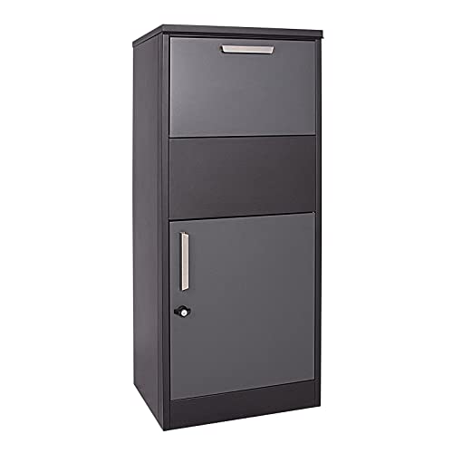 Wiltec Paketkasten Anthrazit 500 x 390 x 1150 mm, Paketbox Zuhause, Private Paketannahme passend für Pakete und Päckchen, Standbriefkasten Stahl von XPOtool