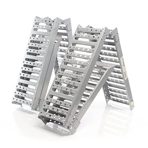 XPOtool 2X Auffahrrampe max. 800 kg 3-Fach klappbar 195,5 cm für Motorrad ATV Quad, Stahl Auffahrschiene faltbar, Verladerampe rutschsicher von XPOtool
