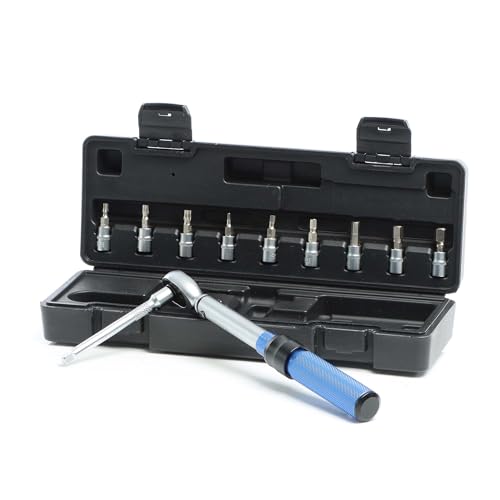 XPOtool Drehmomentschlüssel Set 11-tlg. 1/4" (6,35mm) 5-25Nm mit Umschaltknarre 9 S2 Stecknüssen, im praktischen Koffer von XPOtool