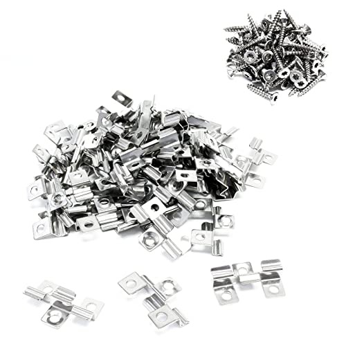 XPOtool Set 50x Edelstahl Clips 7 mm, 60x Sechsrund Schrauben 3,5x20 mm T15 zur Montage von Terrassendiele mit 7 mm Nut von XPOtool