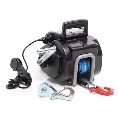 XPOtool Elektrische Seilwinde 12V 450W bis 2267kg, 1,38m/min, Motorwinde mit Seilzug, Elektroseilwinde mit Haken und Montageplatte XPOtool Elektrische Seilwinde 12V 450W bis 2267kg, 1,38m/min, Motorwinde mit Seilzug, Elektroseilwinde mit Haken und Montageplatte von XPOtool