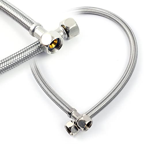 XPOtool Flexschlauch 1000 mm Länge, Innendurchmesser DN8, 2x 3/8" Überwurfmutter (14,95 mm) Panzerschlauch Edelstahl EPDM Sanitär Heizung von XPOtool