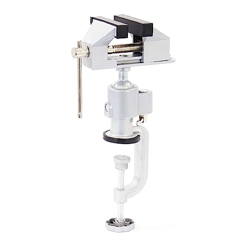XPOtool Mini Tischschraubstock 78 mm Backenbreite 50 mm Spannweite 360° drehbar, Werkbank Schraubstock aus Aluminium von XPOtool