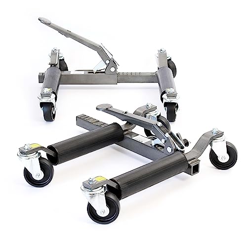 XPOtool Rangierheber 2er Set bis je 566 kg Wagenheber bis 30 cm Reifenbreite Rangierhilfe mit Rollen von XPOtool