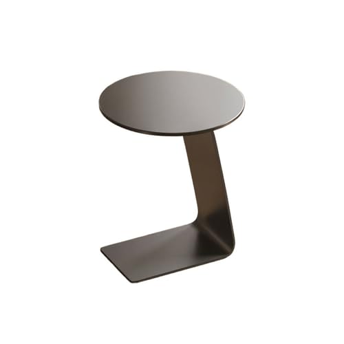 Rustikaler Beistelltisch Moderner und minimalistischer Sofa-Beistelltisch, kleiner Teetisch, runder Tisch, platzsparend, for Wohnzimmer, Schlafzimmer, Balkon für die Inneneinrichtung(Schwarz) von XPSHP25112