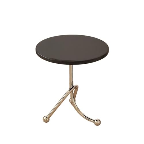 Rustikaler Beistelltisch Retro Kleiner Teetisch Runder Tisch Sofa Beistelltisch Balkon Erkerfenster Nachttisch Lagerregal für die Inneneinrichtung(Schwarz,Groß) von XPSHP25112