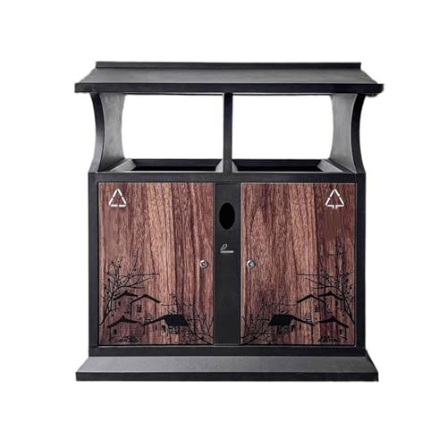 XPSHP25112 Garten Terrasse Park Veranda Chinesische Imitation Holz Outdoor Mülleimer Retro Doppel Box Metall Mülleimer XPSHP25112 Garten Terrasse Park Veranda Chinesische Imitation Holz Outdoor Mülleimer Retro Doppel Box Metall Mülleimer von XPSHP25112