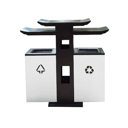 XPSHP25112 Garten Terrasse Park Veranda Chinesischer Retro-Doppelbox-Mülleimer for den öffentlichen Außenbereich aus Edelstahl von XPSHP25112