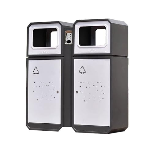 XPSHP25112 Garten Terrasse Park Veranda Doppelter Mülleimer for gewerbliche öffentliche Bereiche, Mülleimer aus verzinktem Stahl for den Außenbereich von XPSHP25112