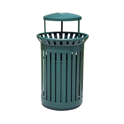 XPSHP25112 Garten Terrasse Park Veranda Durchbrochener Mülleimer for den Außenbereich mit großem Fassungsvermögen und Aschenbecher, Metall-Mülleimer, 50 l(Green) von XPSHP25112