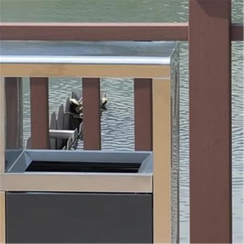 XPSHP25112 Garten Terrasse Park Veranda Edelstahl-Doppelbox-Mülleimer for den Außenbereich, for den gewerblichen öffentlichen Bereich, aus Metall von XPSHP25112