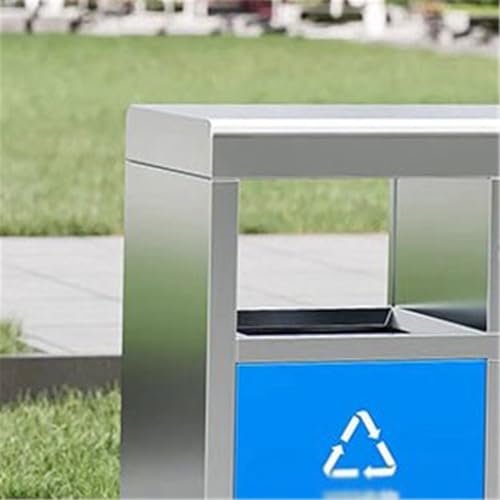 XPSHP25112 Garten Terrasse Park Veranda Edelstahl-Mülleimer for öffentliche Plätze im Freien mit drei Fächern aus Metall von XPSHP25112
