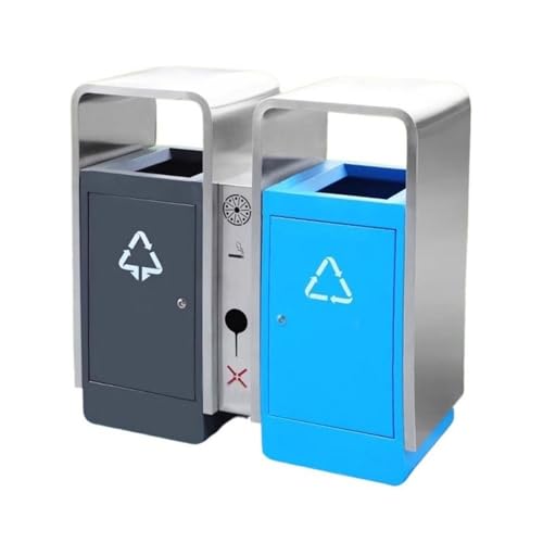 XPSHP25112 Garten Terrasse Park Veranda Öffentlicher Bereich Edelstahl gebrannte Emaille Mülleimer Outdoor Street Double Box Mülleimer von XPSHP25112