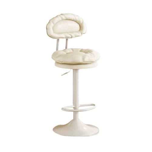 XPSHP25112 Hoher Küchensitz 54-74cm Hebe- und Schwenk-Barhocker Einfache Rückenlehne Heimgebrauch Hoher Hocker Front Barstuhl(Weiß) von XPSHP25112