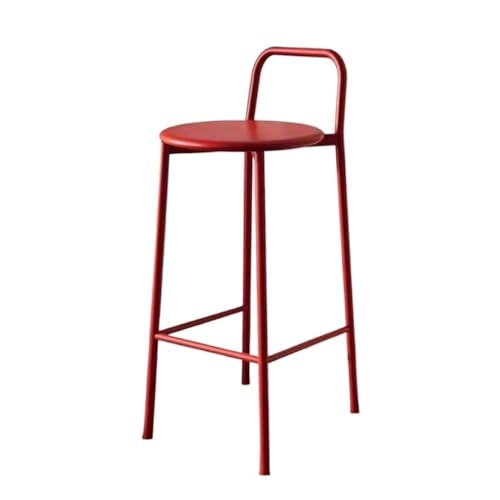 XPSHP25112 Hoher Küchensitz Eisenfarbener Restaurant-Barthekenstuhl, lässiger Stuhl mit hohen Beinen und Rückenlehne(Red) von XPSHP25112