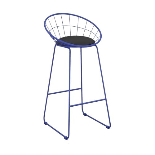 XPSHP25112 Hoher Küchensitz Großer Barstuhl aus Eisen, einfache Küchenbar, Milchteeladen, Heimhochstuhl, Mehrfarbig optional(Blue) von XPSHP25112
