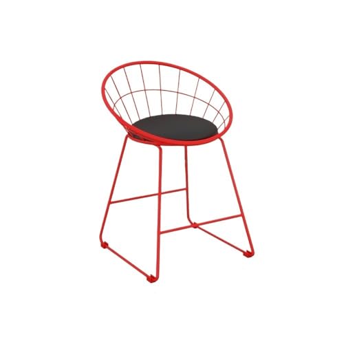 XPSHP25112 Hoher Küchensitz Kleiner Barstuhl aus Eisen, einfache Küchenbar, Milchteeladen, Heimhochstuhl, Mehrfarbig optional(Red) von XPSHP25112