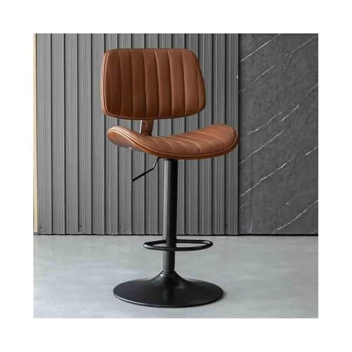 XPSHP25112 Hoher Küchensitz Leichter Luxus-Barhocker Home Lift Drehbarer Hochhocker Thekeninsel Thekenstühle Europäische Barhocker Stühle mit Rückenlehne(Bruin) von XPSHP25112