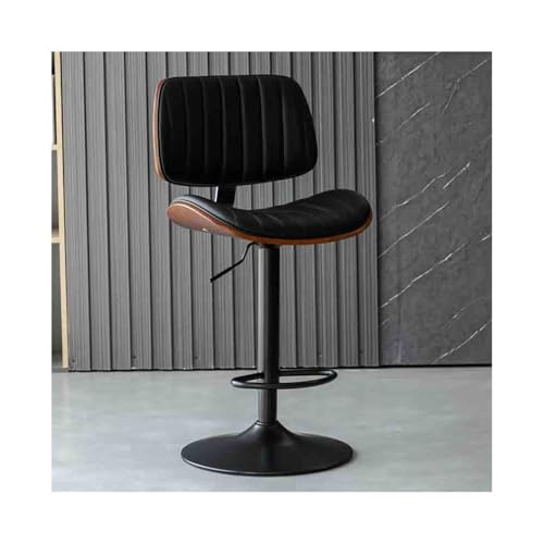 XPSHP25112 Hoher Küchensitz Leichter Luxus-Barhocker Home Lift Drehbarer Hochhocker Thekeninsel Thekenstühle Europäische Barhocker Stühle mit Rückenlehne(Schwarz) von XPSHP25112