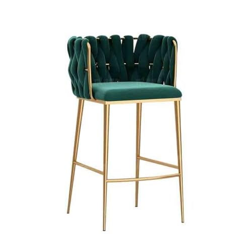 XPSHP25112 Hoher Küchensitz Leichter Luxus-Stuhl aus einfachem Metall for die Hausbar, Kassierer, Inseltisch, Esszimmerstuhl, Rezeption, Sitzlehne, Barhocker(Green) von XPSHP25112