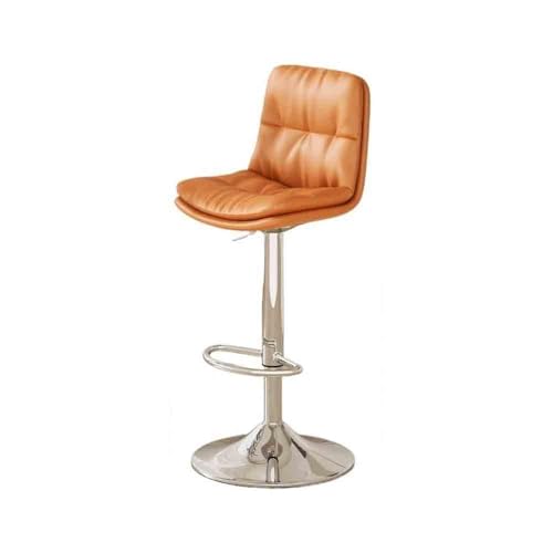 XPSHP25112 Hoher Küchensitz Licht Luxus Rückenlehne Lift Bar Eisen Kreative Küche Insel Stuhl Europäischen Barhocker PU Leder Hohe Hocker(Orange) von XPSHP25112