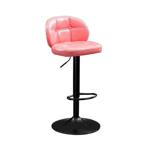 XPSHP25112 Hoher Küchensitz Mode Eisen Barhocker Einfache Rückenlehne Hohe Hocker Swivel Lift Stuhl(Pink) von XPSHP25112