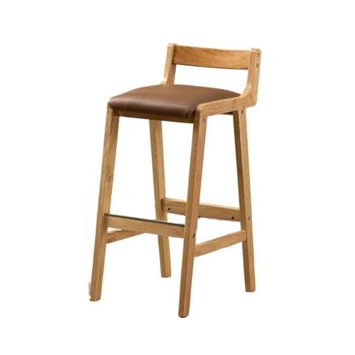 XPSHP25112 Hoher Küchensitz Restaurant Hochhocker Haushaltsstuhl Massivholz Barhocker Leichter Luxus Retro Moderner einfacher Barstuhl(Bruin) von XPSHP25112