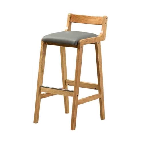 XPSHP25112 Hoher Küchensitz Restaurant Hochhocker Haushaltsstuhl Massivholz Barhocker Leichter Luxus Retro Moderner einfacher Barstuhl(Grigio) von XPSHP25112