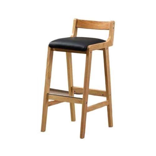 XPSHP25112 Hoher Küchensitz Restaurant Hochhocker Haushaltsstuhl Massivholz Barhocker Leichter Luxus Retro Moderner einfacher Barstuhl(Schwarz) von XPSHP25112