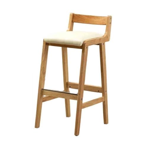 XPSHP25112 Hoher Küchensitz Restaurant Hochhocker Haushaltsstuhl Massivholz Barhocker Leichter Luxus Retro Moderner einfacher Barstuhl(Weiß) von XPSHP25112