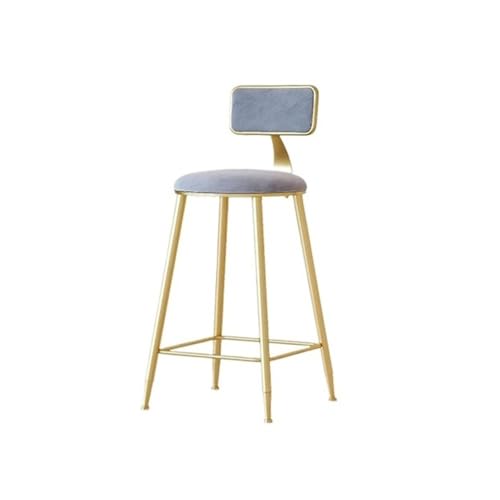 XPSHP25112 Hoher Küchensitz Samt Sitz Grau Barhocker Eisen Restaurant Bar Casual Hohe Stuhl(Klein) von XPSHP25112