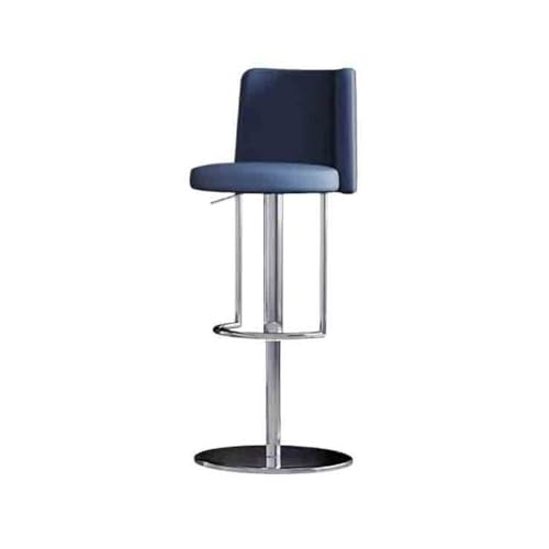 XPSHP25112 Hoher Küchensitz Skandinavischer Leichter Luxus-Barstuhl mit Rückenlehne, moderner, einfacher Lift-Kassiererstuhl, drehbarer Barstuhl hohem Hocker(Blue) von XPSHP25112