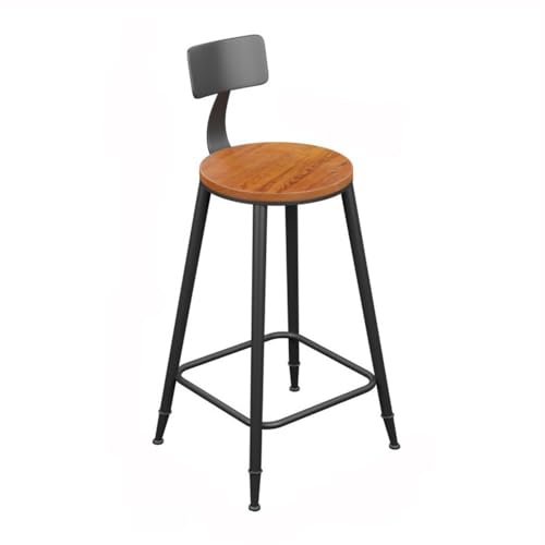 XPSHP25112 Hoher Küchensitz Wooden Seat Iron Barstool with Backrest Vintage High Chair Multi (Groß) von XPSHP25112