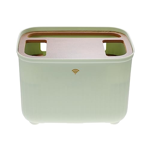 XPSHP25112 Kabelbox Desktop-Router-Aufbewahrungsbox, Kunststoff-Router-Halter, Router-Kabel-Management-Gehäuse Kabelmanagement(Light Green) von XPSHP25112