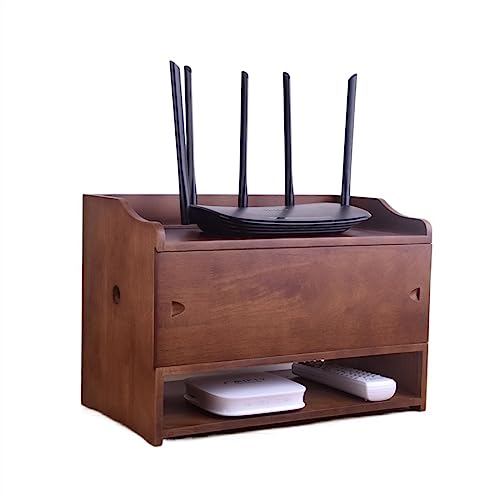 XPSHP25112 Kabelbox Massivholz Wireless WiFi Router Katzenbox Steckdose Set-Top-Box Regal Desktop-Abdeckung Box Aufbewahrungsbox Kabelmanagement(M) von XPSHP25112
