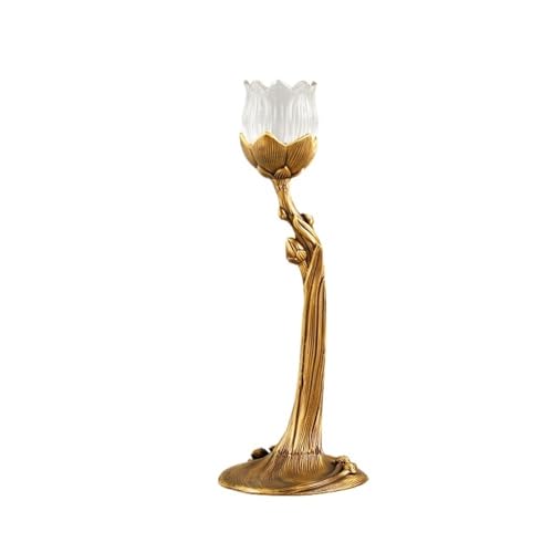 XPSHP25112 Kerzenhalterteller Messing Glas Kerzenständer High-End-Ornamente Home Atmosphäre Licht Luxus dekorative Kerzenhalter für Raumdekoration(Klein) von XPSHP25112