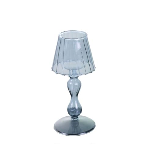 XPSHP25112 Kerzenhalterteller Retro Tisch Lampe Stil Glas Kerze Halter Hause Dekoration Persönlichkeit Ornamente für Raumdekoration(Blue) von XPSHP25112