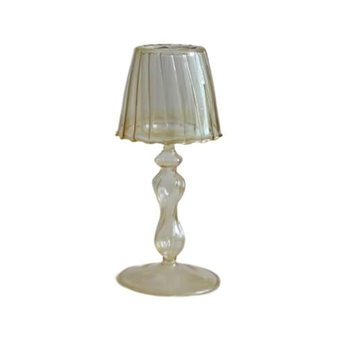 XPSHP25112 Kerzenhalterteller Retro Tisch Lampe Stil Glas Kerze Halter Hause Dekoration Persönlichkeit Ornamente für Raumdekoration(Yellow) von XPSHP25112