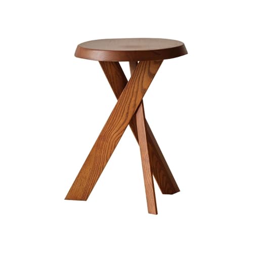 XPSHP25112 Rustikaler Beistelltisch Holz Einfache Seite Tisch Kleine Runde Niedrigen Hocker Wohnzimmer Balkon Nachttisch für die Inneneinrichtung(Bruin) von XPSHP25112
