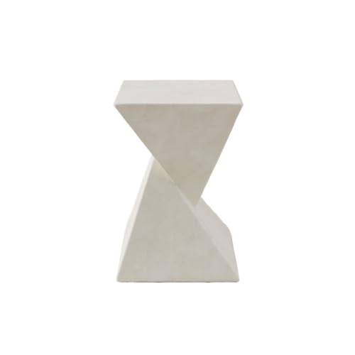 XPSHP25112 Rustikaler Beistelltisch Kleiner Beistelltisch aus Zement, minimalistisches Design, for drinnen und draußen, Balkon, Garten, Café, Wohnzimmer für die Inneneinrichtung(Weiß) von XPSHP25112