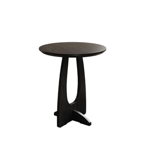 XPSHP25112 Rustikaler Beistelltisch Mid-Century Modern Sofa Beistelltisch Runder Kleiner Couchtisch aus Holz for Wohnzimmer Nachttisch Balkon für die Inneneinrichtung(Schwarz) von XPSHP25112